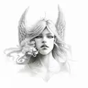 angel cloud dream  tattoo design idea