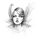 angel cloud dream  tattoo design idea