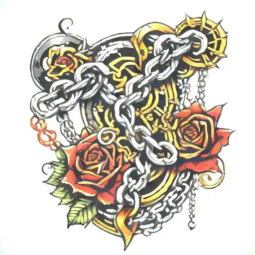 symetric chains tattoo design idea