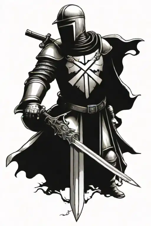 Knights Templar with guns tattoo design idea