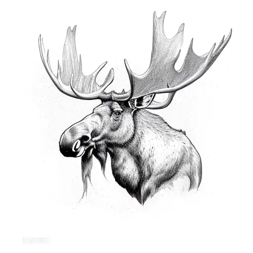 moose antler father son tattoo design idea