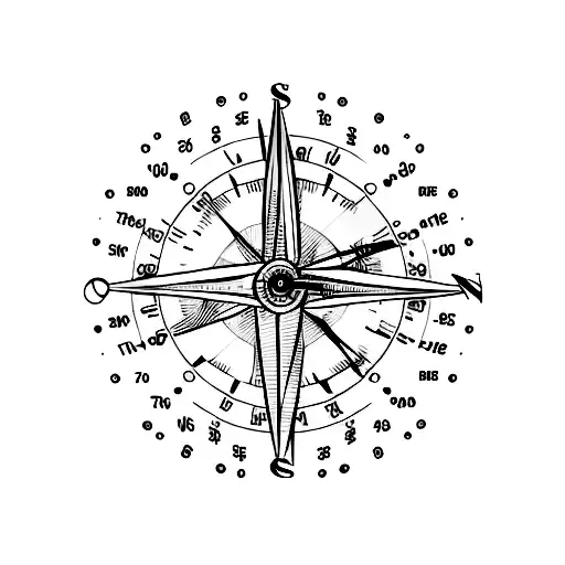 clock compass  tattoo design idea