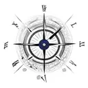 clock compass  tattoo design idea