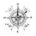 clock compass  tattoo design idea