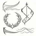 Poseidon's trident and waves, Zeus's thunderbolt and Hades tattoo design idea