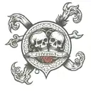 2 graves with a heart saying AIYDIWDWY underneath it in a clear smart font   tattoo design idea