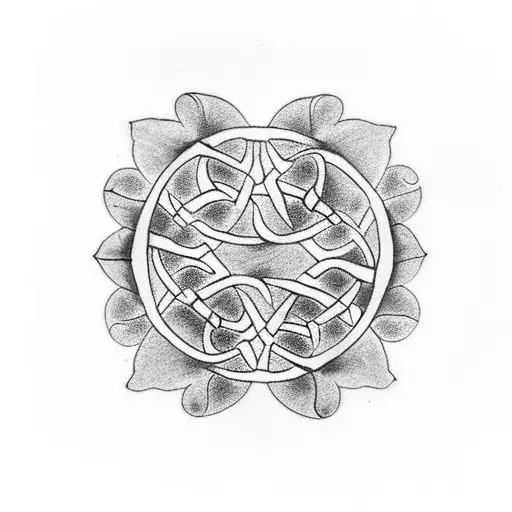 Celtic knot made out of mimosa pudica leaves tattoo design idea