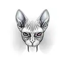 Sphynx cat with bat wings tattoo design idea