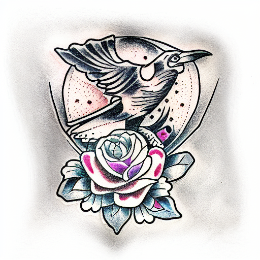 raven tattoo design idea