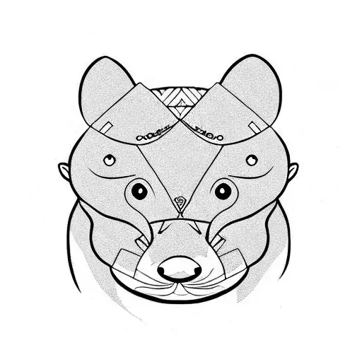 otter in Kanagawa style tattoo design idea