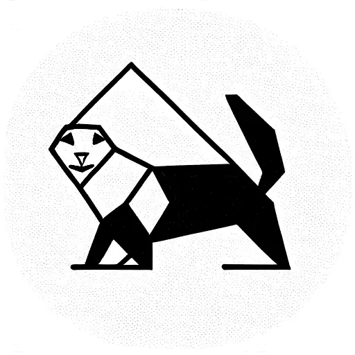 geometric icon otter tattoo design idea