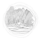 landscape river strip tattoo design idea