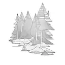 landscape river strip tattoo design idea