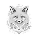 miyazaki wave with a fox and an otter tattoo design idea