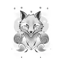 miyazaki wave with a fox and an otter tattoo design idea