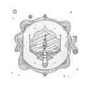 long rectangular strip with sea tattoo design idea