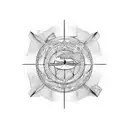 long rectangular strip with sea tattoo design idea