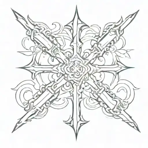 cybersigilism neotribal y2k cross tattoo design idea