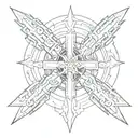 cybersigilism neotribal y2k cross tattoo design idea
