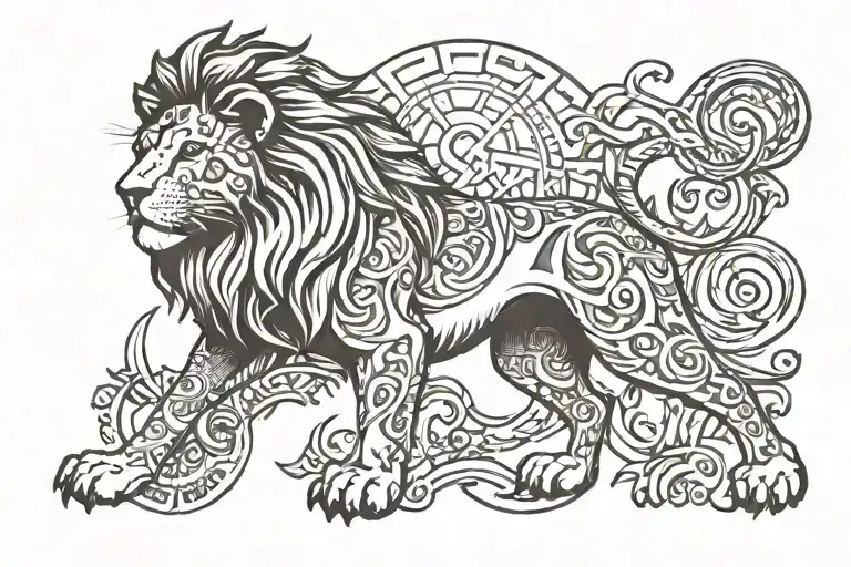 lion and  Galatasaray tattoo design idea
