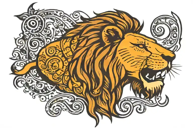 lion and  Galatasaray tattoo design idea