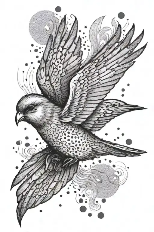 Swift bird flying tattoo design idea