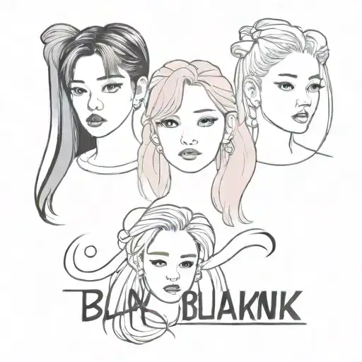 blackpink kpop group tattoo design idea