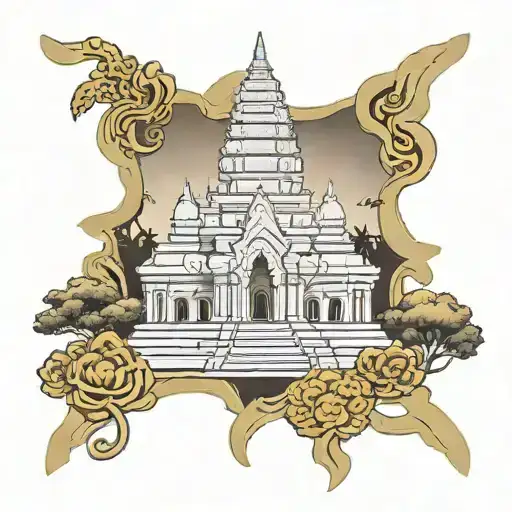 angkor wat and army tattoo design idea