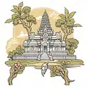 angkor wat and army tattoo design idea
