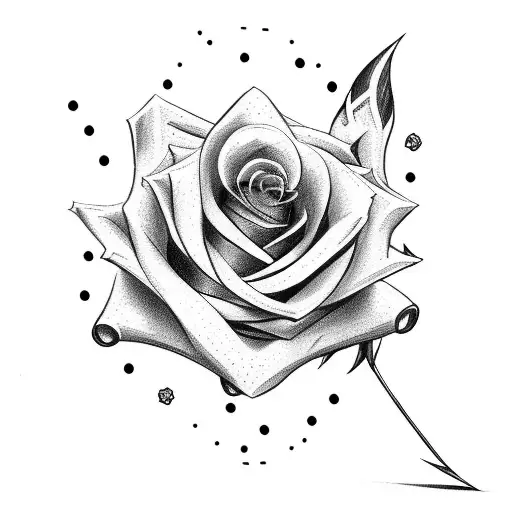 rose bow and arrow with script tattoo design idea
