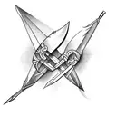 bow and arrow script tattoo  tattoo design idea