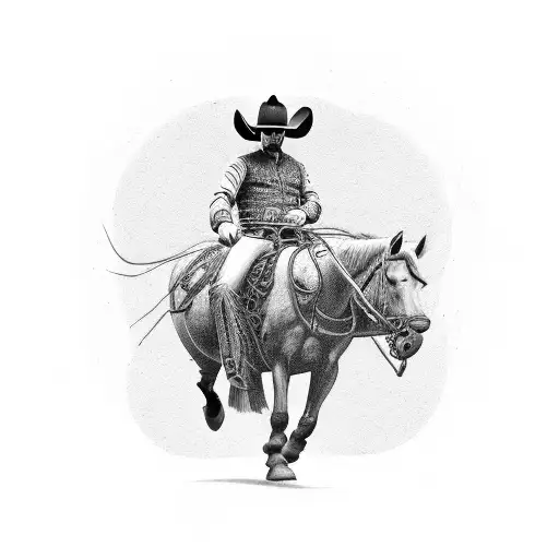 a tomato as a huminoid cowboy riding a horse  tattoo design idea