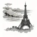 Tokyo Tower silhouette tattoo design idea