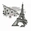Tokyo Tower silhouette tattoo design idea