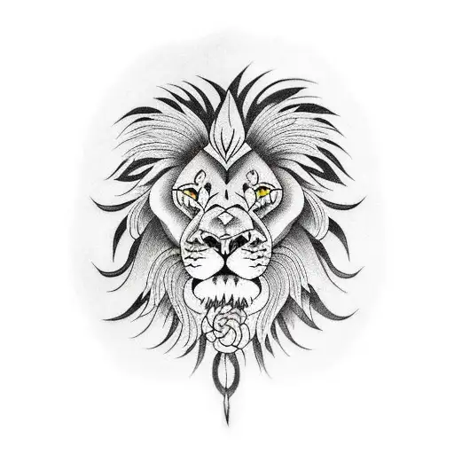 fu lion tattoo design idea