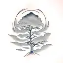 bonsai tree tattoo design idea