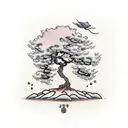 bonsai tree tattoo design idea