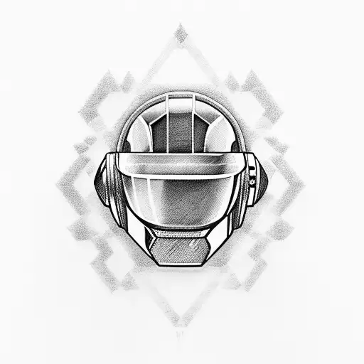 daft punk wearing kimono  tattoo design idea