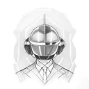daft punk wearing kimono  tattoo design idea