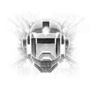 daft punk wearing kimono  tattoo design idea