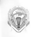 daft punk wearing kimono  tattoo design idea