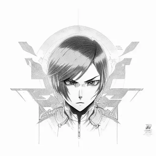 mikasa ackerman from attack on titan tattoo design idea