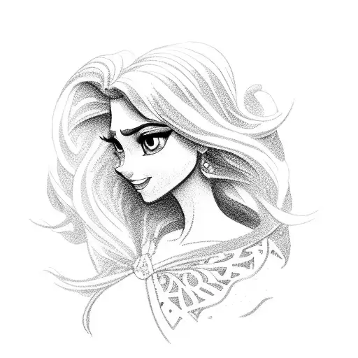 disney princesses tattoo design idea