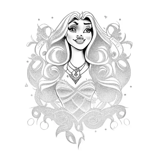 disney princesses tattoo design idea
