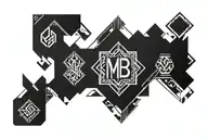 MB monogram style tattoo tattoo design idea