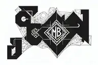 MB monogram style tattoo tattoo design idea