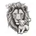 lion holding lamb tattoo design idea