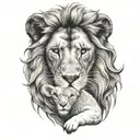lion holding lamb tattoo design idea