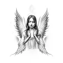 Angel crying blood tattoo design idea