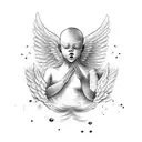 Angel crying blood tattoo design idea